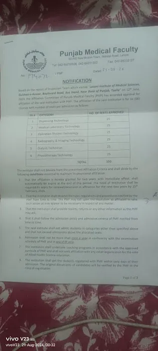 LASANI INSTITUTE OF MEDICAL SCIENCES TAXILA Picture 1
